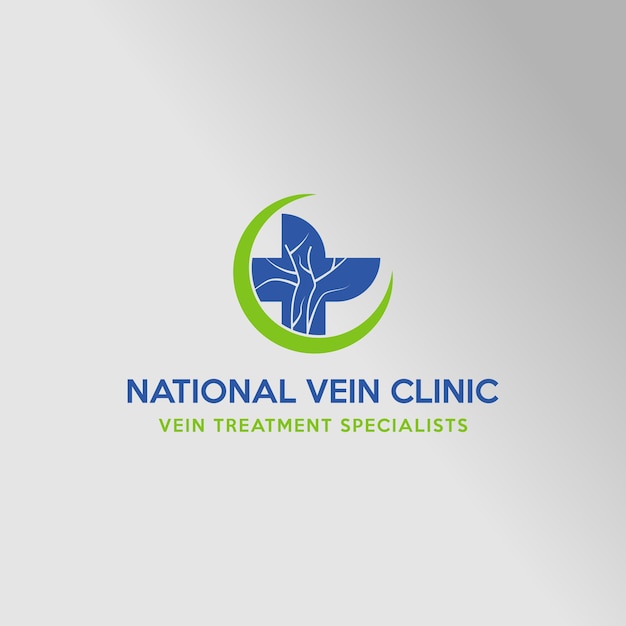 Vector vein health care clinic logo template premium vector