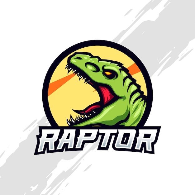 Vector velociraptor dinosaur logo mascot digital illustration