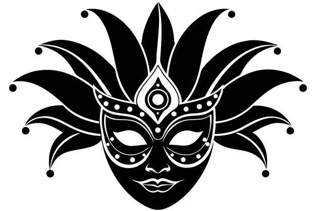 Vector venetian carnival mask illustration vector art black silhouette