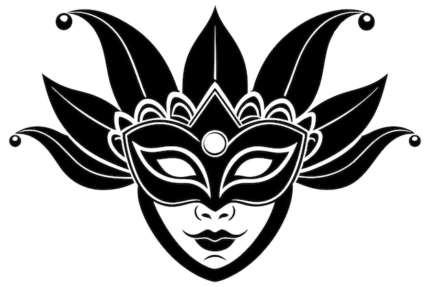 Vector venetian carnival mask illustration vector art black silhouette