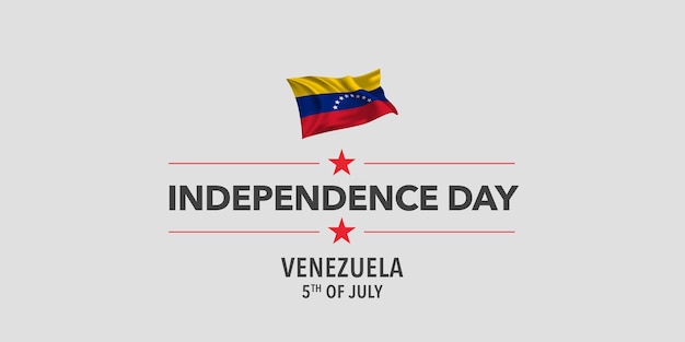 Venezuela happy independence day greeting card banner vector illustration