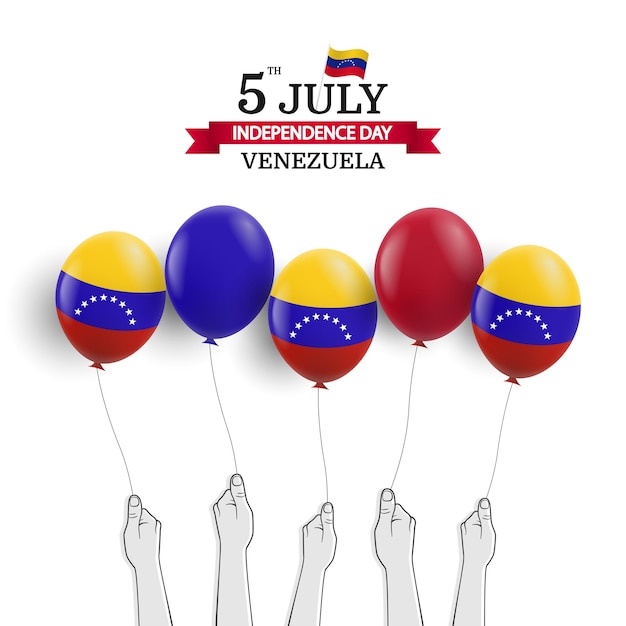 Venezuela Independence Day Hands with balloons