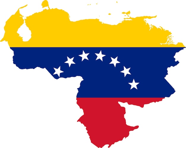 Venezuela map with flag latin america continent cartography