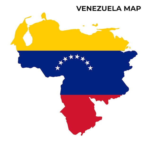 Venezuela National Flag Map Design Illustration Of Venezuela Country Flag Inside The Map vector imag