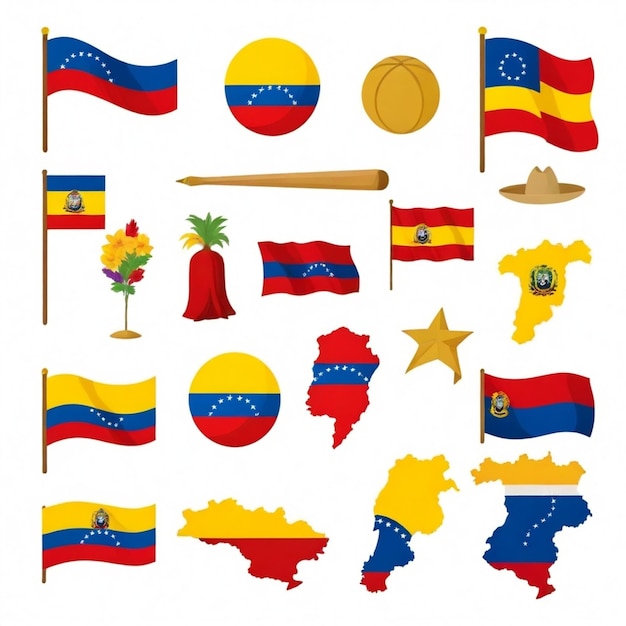 Venezuela vector set white background isolated a high quality