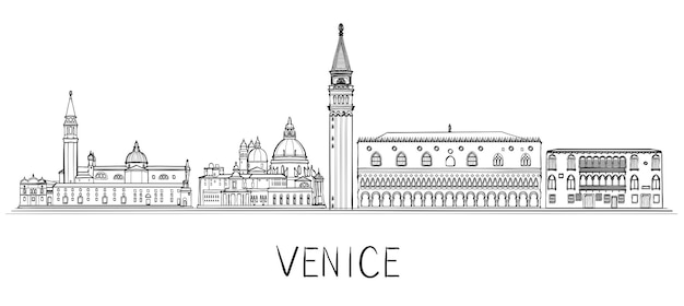 Venice architecture skyline Black and white