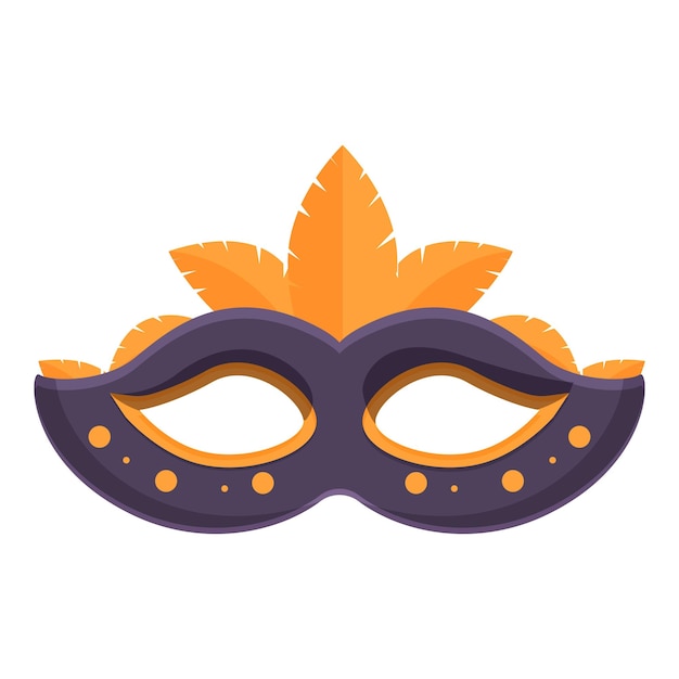 Venice feather mask icon cartoon vector Carnival party