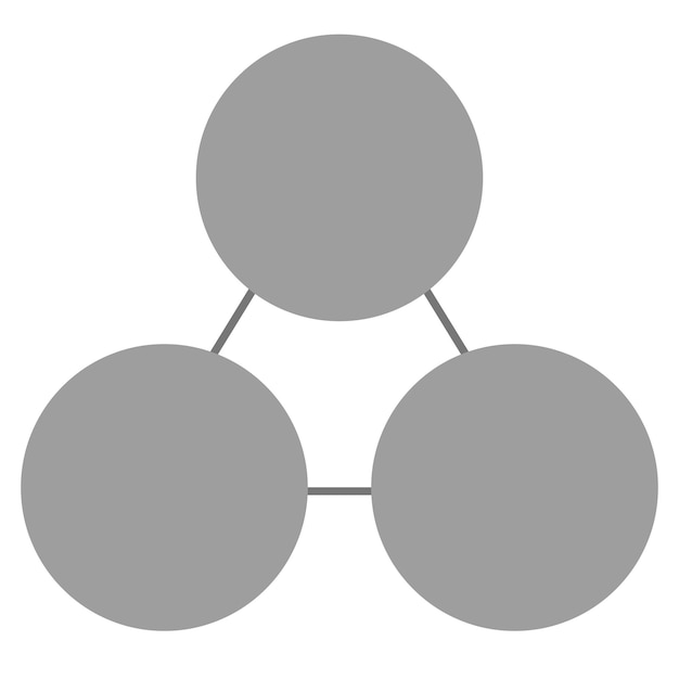 Venn diagram chart vector template gray color style