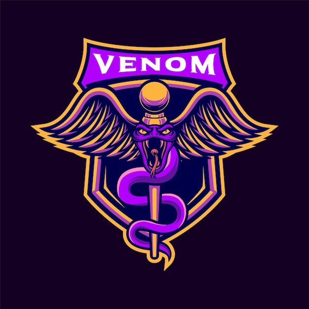 Venom and snake Mascot Esport Logo for streamer