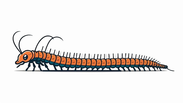 Vector venomous centipede crawling in nature