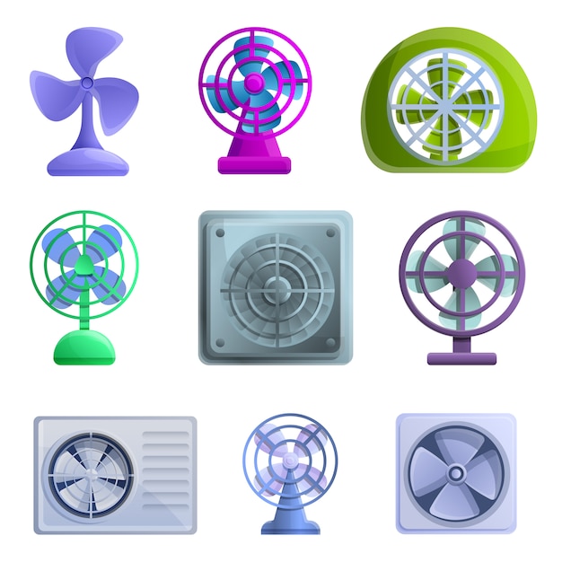 Ventilator icons set