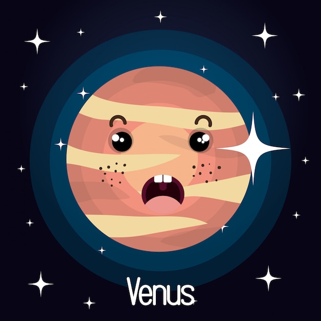 venus planet character space background