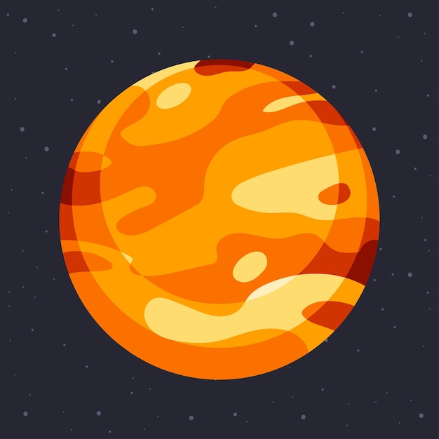 Venus planet vector cartoon illustration isolated on background