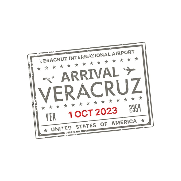 Veracruz arrival travel stamp in passport visa