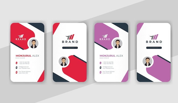 Vector verical business card design