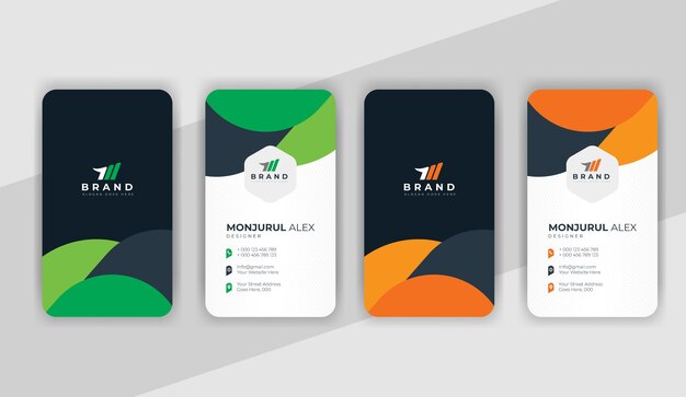 Vector verical business card design