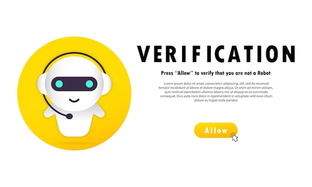 Verification banner. Press allow to verify that you are not a robot.