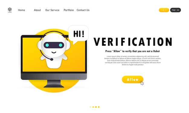 Verification on computer display web template. Personification, verification technologies, user password.