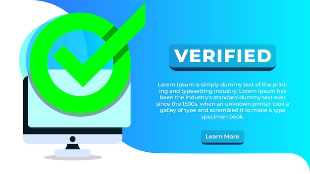 Vector verified website banner design template