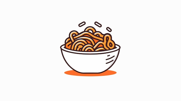 Vermicelli Concept Line Icon Illustration