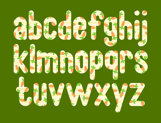 Versatile Collection of Carrot Cuteness Alphabet Letters for Various Uses