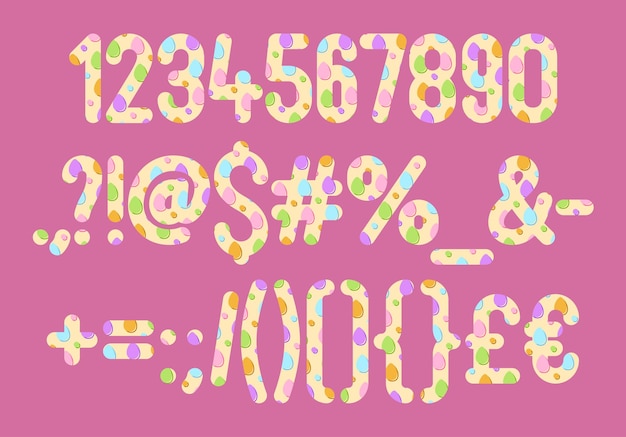 Versatile Collection of Cute Eggs Numbers and Punctuation for Various Uses