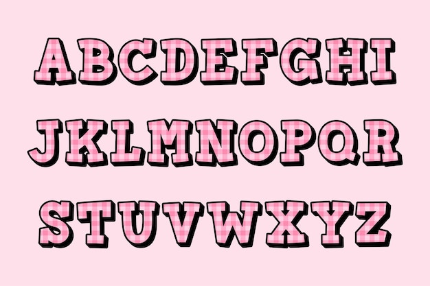 Versatile Collection of Pink Plaid Alphabet Letters for Various Uses