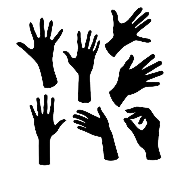 Versatile Hand Sign Vector Set Varied Hand Signs for Creative Design Expressive Hand Gestures