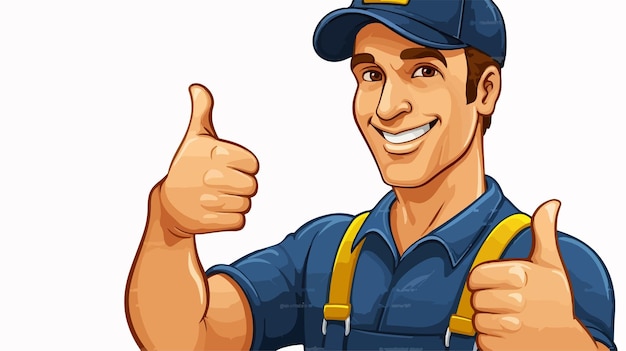 Versatile Handyman Mechanic or Plumber Cartoon Character for Professional Services