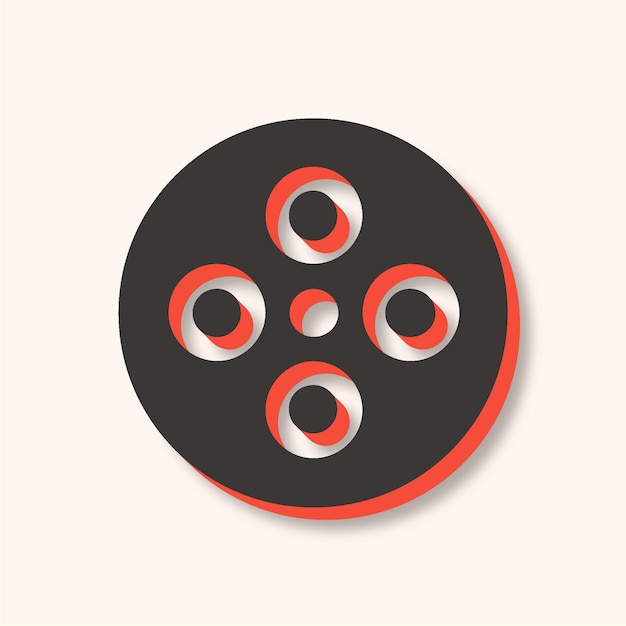 Versatile Modern Movie Reel Icon in Brown and Orange with Sleek Background