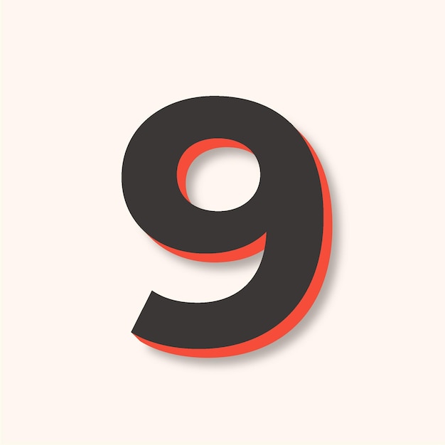 Versatile Modern Number 9 Icon in Brown and Orange with Sleek Background