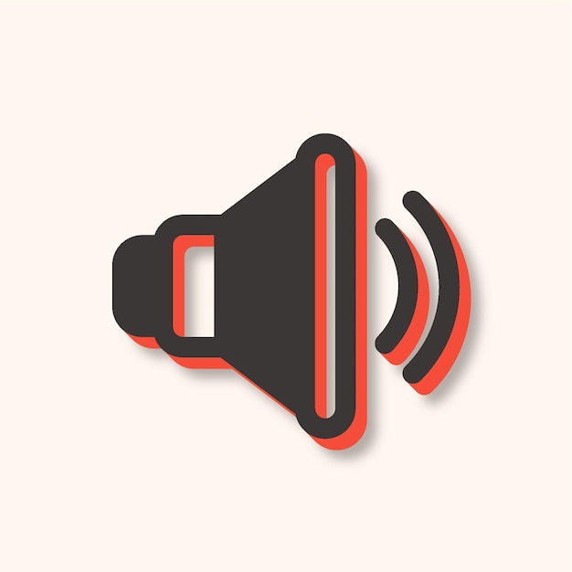 Vector versatile modern speaker icon in brown and orange with sleek background