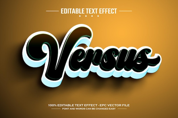 Versus 3D editable text effect template