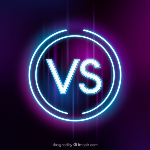 Versus background with neon style