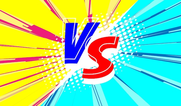 Versus banner on Pop Art Dotted Background