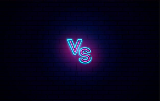 Versus battle, screen with neon vs