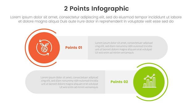 Versus or compare and comparison concept for infographic template banner with big circle and long rectangle round shape with two point list information vector illustration