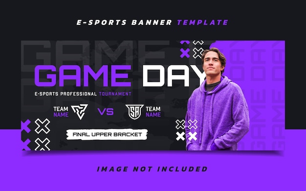 Versus Esports Gaming Banner Template with Logo for Social Media