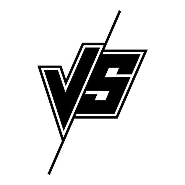 Versus icon vs logo confrontation or opposition battle vector duel concept