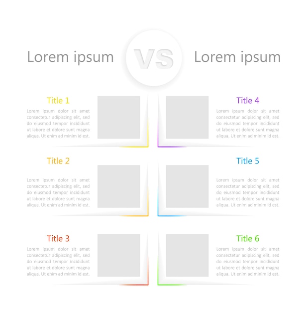 Versus infographic chart design template