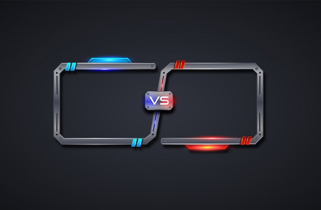 Vector versus screen design frame template, battle, sport, game, fight .futuristic illusutration.