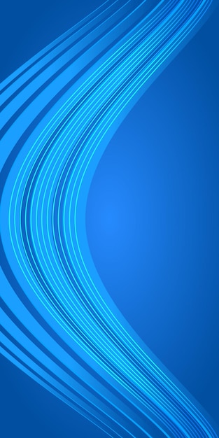 Vertical banner blue light background bending line