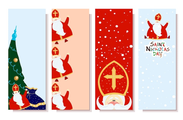 Vertical banner for the day of saint nicholas Sinterklaas