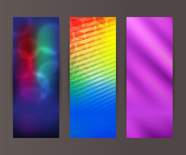 Vertical banner set design element background glow abstract shape06