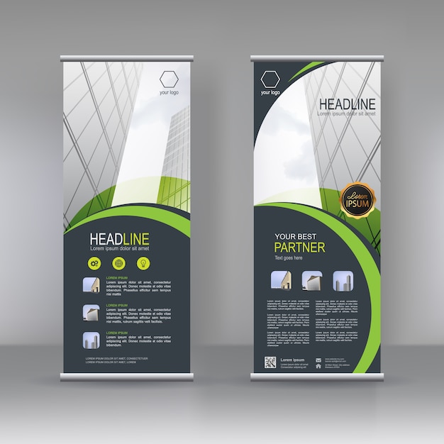 Vertical banner stand template design