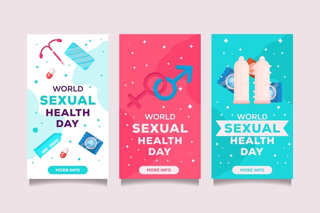 Vertical banner world sexual health day illustration set