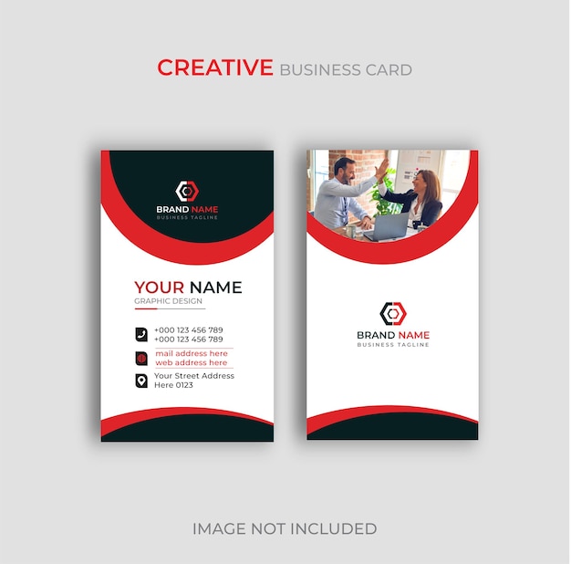 Vertical Business Card Design Template Vector 2022