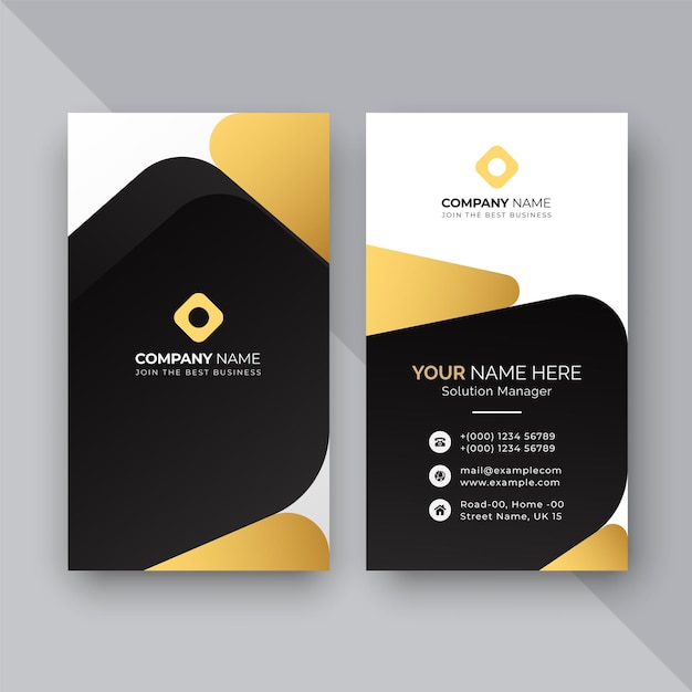 Vertical business card design with luxury style