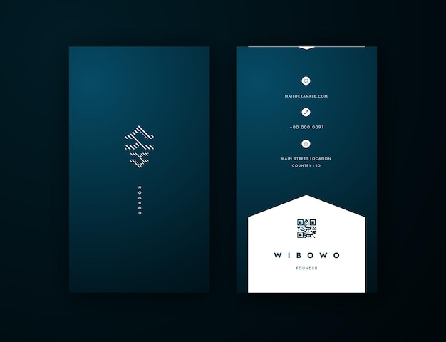 Vector vertical business card editable template double sided design elegant and modern with a luxurious