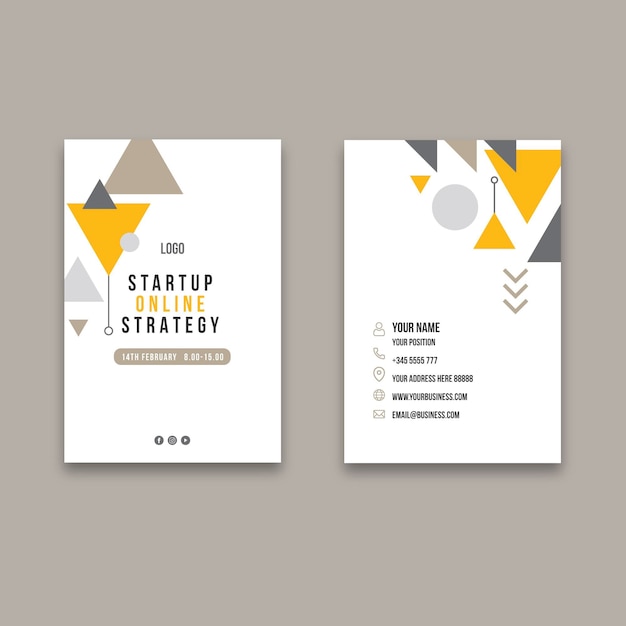 Vertical business card template for general business